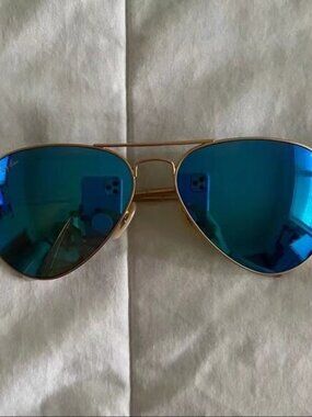 Ray-Ban 3025 Blue Aviator Sunglasses 58mm